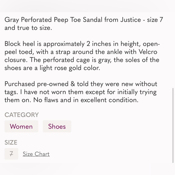 Justice Gray Perforated Peep Toe Sandal - Picture 10 of 10